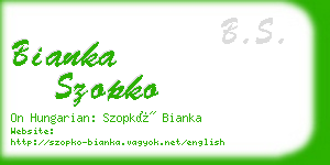 bianka szopko business card